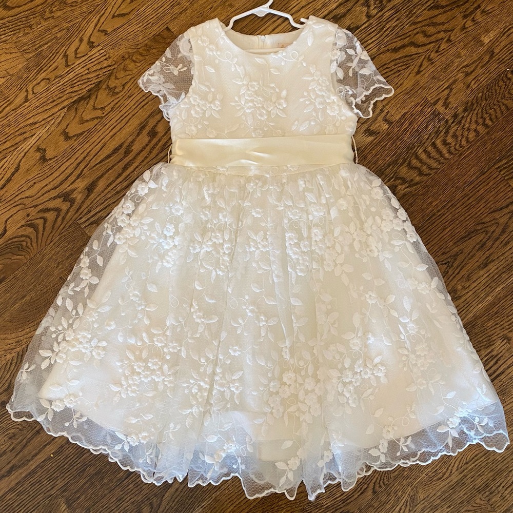 BHLDN ivory flower girl dress, size 8